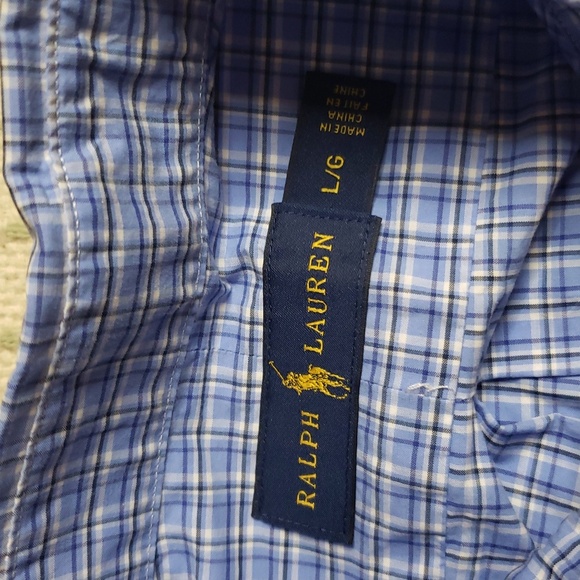 Ralph Lauren men's blue/white button down longsleeve large - Picture 3 of 6